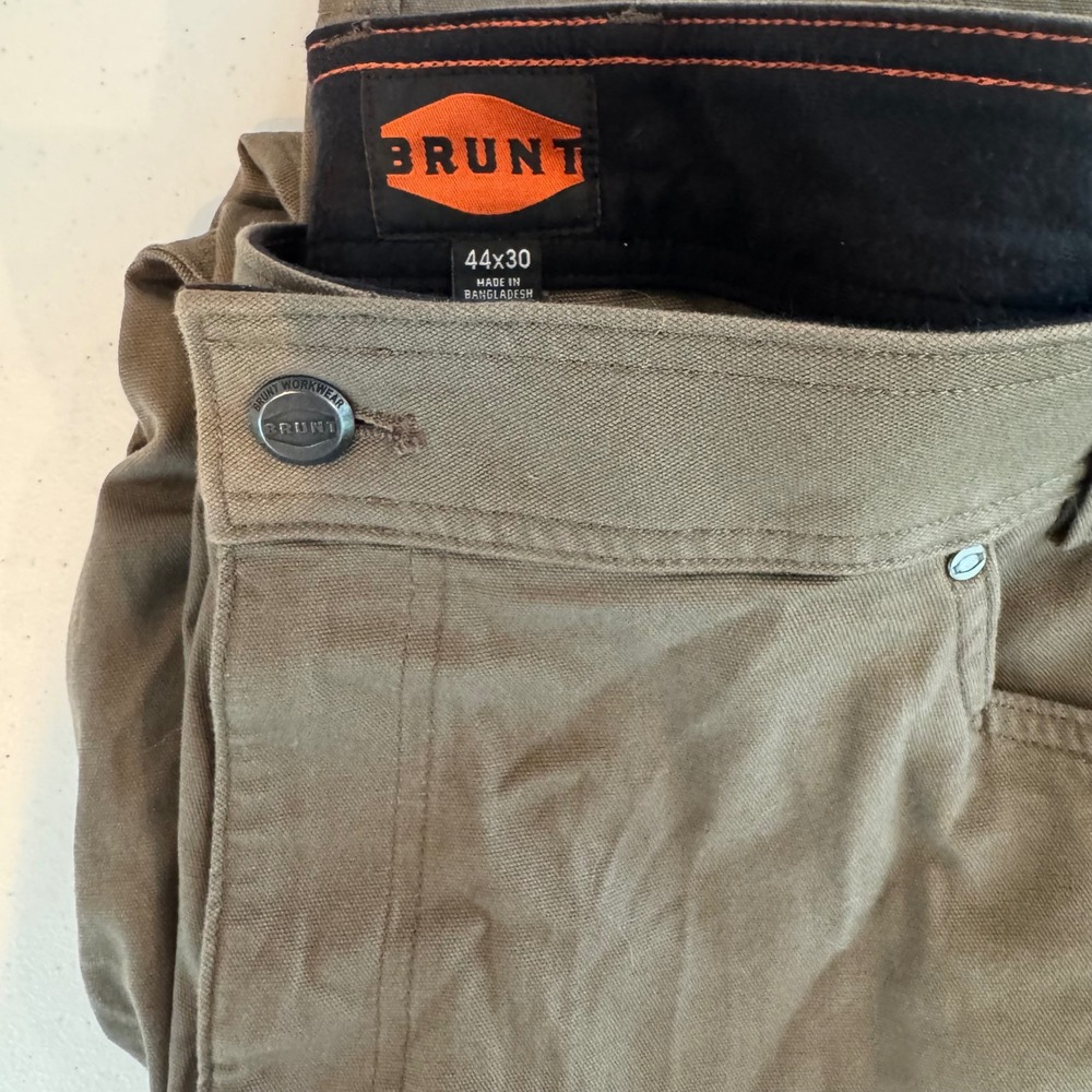 NWOT Workwear Utility Canvas Mens 44x30 BRUNT The Torra Work‎ Pant Brown